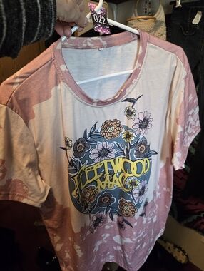 Fleetwood Mac Graphic Tee - Pink Floral Tie-Dye